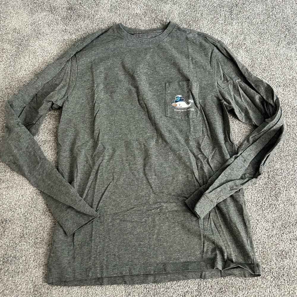 Vineyard Vines Charcoal Long Sleeve Tee